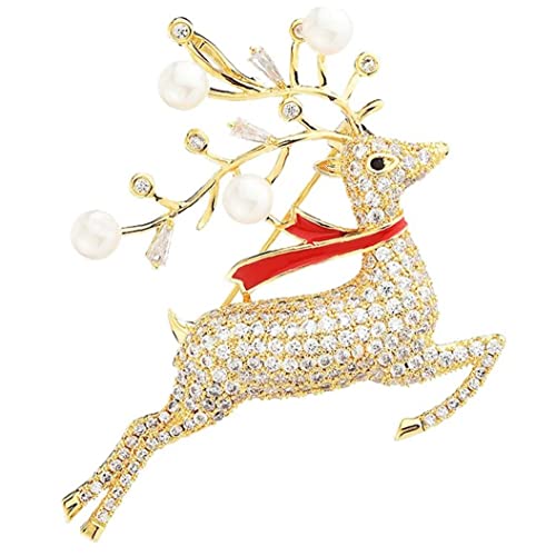 Rentier-brosche Pin 1.57 * 1,77 Zoll Frau Weihnachten Elch-förmige Brosche Für Pullovermantel Abendkleid von Bemvp