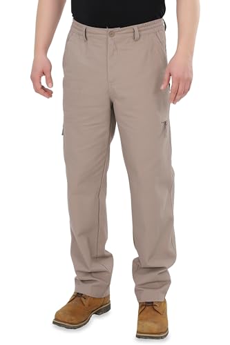 Ben Creek - Herren Cargohose - Outdoorhose aus Baumwolle - Lange Freizeithose mit Multitaschen - unifarbene Basic Utility Hose J03 (Fango XXL) von Ben Creek