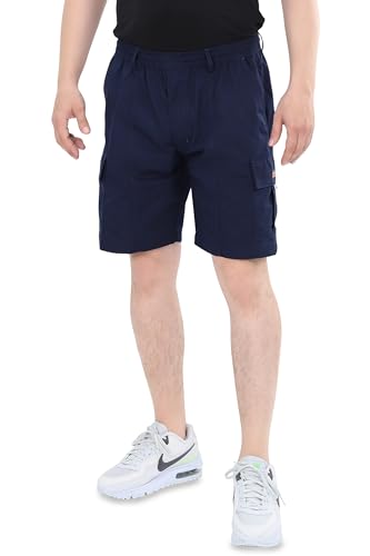 Ben Creek - Herren Freizeithose - Bermuda Short für Urlaub & Alltag - Kurze Trekkinghose mit Gummizugbund - Cargoshort mit Multitaschen QSH01K - dunkelblau XXL von Ben Creek