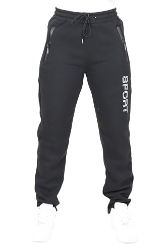 Ben Creek - Herren Jogginghose - gefütterte Freizeithose aus Baumwolle - warme Sweatpants - Sporthose FY2010 - (M2 Schwarz XXL) von Ben Creek