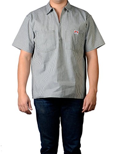 Ben Davis Herren Hemd mit halbem Reißverschluss, Grün gestreift, XX-Large Ben Davis Herren Hemd mit halbem Reißverschluss, Grün gestreift, XX-Large von Ben Davis