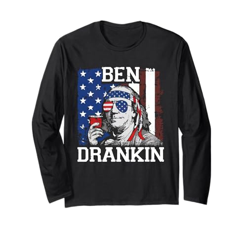 Lustige Ben Drankin 4. Juli USA-Flagge Männer Trinken Bier Langarmshirt Lustige Ben Drankin 4. Juli USA-Flagge Männer Trinken Bier Langarmshirt von Ben Drankin Funny Patriotic 4th of July