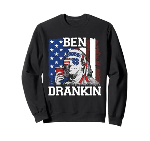 Lustige Ben Drankin 4. Juli USA-Flagge Männer Trinken Bier Sweatshirt Lustige Ben Drankin 4. Juli USA-Flagge Männer Trinken Bier Sweatshirt von Ben Drankin Funny Patriotic 4th of July