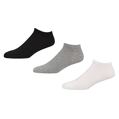 Herren Ben Sherman Knöchelsocken in Schwarz/Weiß/Grau | Niedrig geschnittene Designer-Trainer-Socken | Weiche atmungsaktive Baumwollmischung - Größe 7-11, Dreierpack von Ben Sherman Underwear