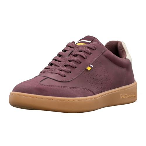 Ben Sherman Glasgow Herren-Sneaker, Burgunderrot/Gummi/gebrochenes Weiß, 41.5 EU von Ben Sherman