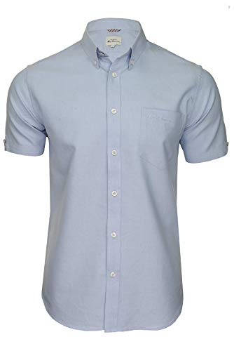 Ben Sherman Herren Freizeithemden Button-Down-Kragen Kurzarm (Sky (Embroidered Pocket Logo)) S von Ben Sherman