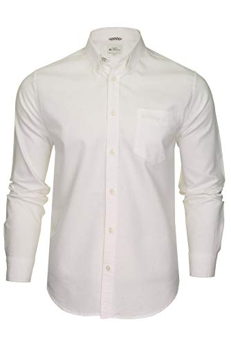 Ben Sherman Herren Freizeithemden Button-Down-Kragen Langarm (White (Embroidered Pocket Logo)) XXL von Ben Sherman