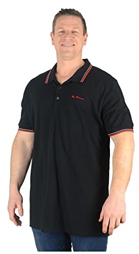 Ben Sherman Herren Kingsize 59310 Poloshirt mit Spitzen, Schwarz , XXL Große Größen von Ben Sherman