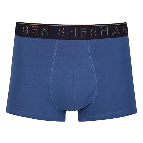 Ben Sherman Herren Men's Boxer Shorts in Red/Grey/Blue | Soft Touch Cotton Trunks with Elasticated Waistband Boxershorts, Red/Grey/Blue, von Ben Sherman