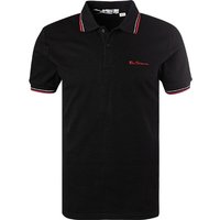 Ben Sherman Herren Polo-Shirt schwarz Baumwoll-Piqué von Ben Sherman