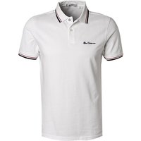 Ben Sherman Herren Polo-Shirt weiß Baumwoll-Piqué von Ben Sherman