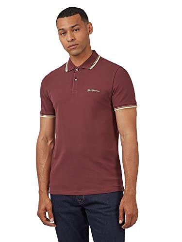 Ben Sherman Herren-Poloshirt, kurzärmelig, normale Passform, aubergine, M von Ben Sherman