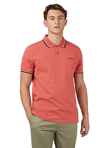 Ben Sherman Herren-Poloshirt, kurzärmelig, normale Passform, himbeere, XL von Ben Sherman