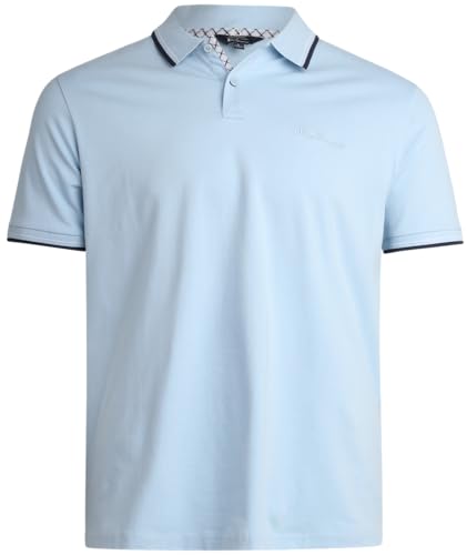 Ben Sherman Herren-Poloshirt – Regular Fit 2-Knopf-Kurzarmshirt – lässiges Stretch-Poloshirt für Männer (S-XL), Himmelblau, Mittel von Ben Sherman