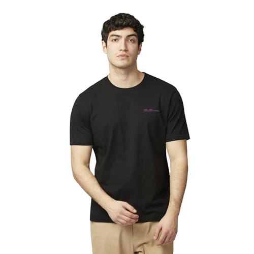 Ben Sherman Herren Signature T-Shirt Kurzarm 100% Bio-Baumwolle Regular Fit, Schwarz , L von Ben Sherman