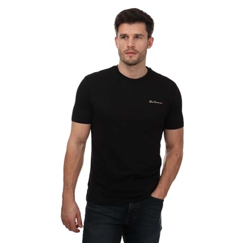 Ben Sherman Herren T-Shirt Script Logo in Schwarz, Schwarz , M von Ben Sherman