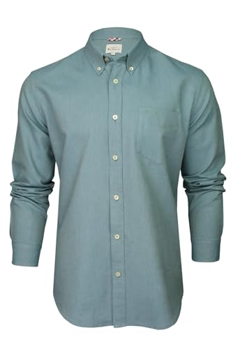Ben Sherman Herrenhemd mit Button-Down-Kragen, Oxford-Gewebe, langärmlig (Blue Shadow (Embroidered Pocket Logo)) L von Ben Sherman