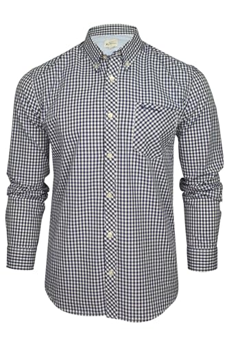 Ben Sherman Herrenhemd mit Button-Down-Kragen, kariert, langärmlig (Gingham Check - Dark Blue) XXXL von Ben Sherman