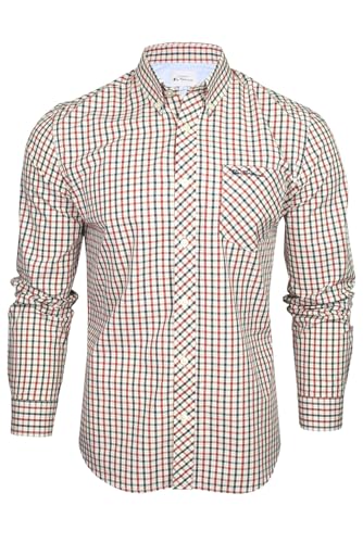 Ben Sherman Herrenhemd mit Button-Down-Kragen, kariert im 'House'-Design, langärmlig (House Check - Red) L von Ben Sherman