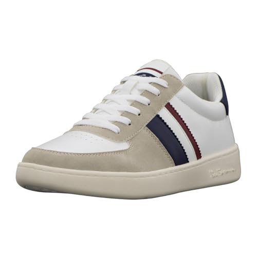 Ben Sherman Hyde Herren-Sneaker, Weiß/British Navy/Modred/Whisper White, 42.5 EU von Ben Sherman