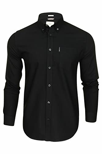 Ben Sherman Lässiges Hemd mit Knopfleiste, Schwarz , M von Ben Sherman