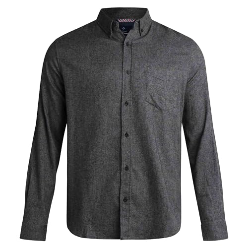 Ben Sherman Men's Button Down Shirt - Regular Fit Long Sleeve Button Down Shirt - Casual Dress Shirt for Men (S-XL), Size Medium, Solid Black von Ben Sherman