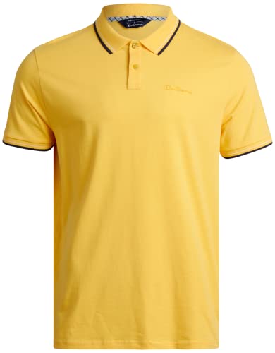 Ben Sherman Men's Polo Shirt - Classic Fit, 3-Button Short Sleeve Casual Polo Shirt for Men (S-XL), Size Medium, Banana von Ben Sherman
