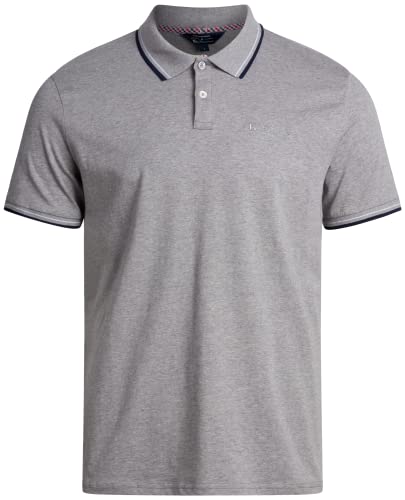 Ben Sherman Men's Polo Shirt - Classic Fit 3-Button Short Sleeve Polo Shirt (S-2XL), Size Large, Grey Heather von Ben Sherman