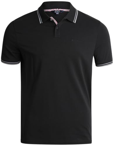 Ben Sherman Men's Polo Shirt - Regular Fit 2-Button Short Sleeve Shirt - Casual Stretch Polo for Men (S-XL), Size Small, Midnight von Ben Sherman