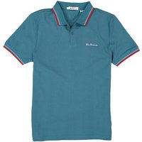Ben Sherman Herren Polo-Shirt blau Baumwoll-Piqué von Ben Sherman