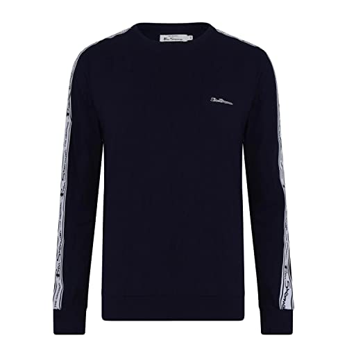 Herren Ben Sherman Langarm-Lounge-Oberteil in Schwarz mit Rundhalsausschnitt und Markenlogo auf der Brust - Super weiche und Bequeme Loungewear aus 100% Baumwolle von Ben Sherman