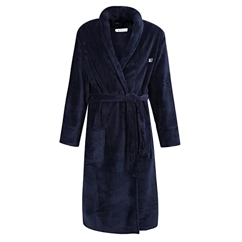 Ben Sherman Underwear Men's Ben Sherman Navy, Super Soft & Comfortable Dressing Gown with Tie Waist Mens Fleece Bath Robe, M von Ben Sherman