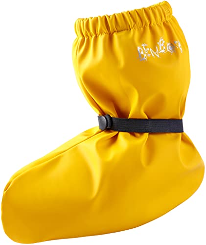 BenBoy Baby Regenfüßlinge Wasserdicht Matschschuhe Buddelfüßlinge Krabbelschuhe mit Fleece-Futter Regenüberschuhe Babys Jungen Mädchen (Gelb, M, medium) von BenBoy