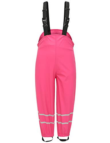BenBoy Kinder Regenhose wasserdichte Winddicht Regenlatzhose Atmungsaktive Buddelhose Matschhose für Jungen Mädchen YK1221H-Pink-98 von BenBoy