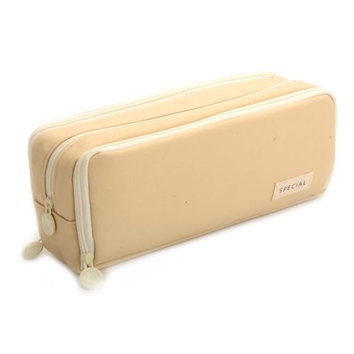 BenPo bar Federmäppchen, großes Federmäppchen, Khaki-weißer Reißverschluss, Standard BenPo bar Federmäppchen, großes Federmäppchen, Khaki-weißer Reißverschluss, Standard von BenPo bar