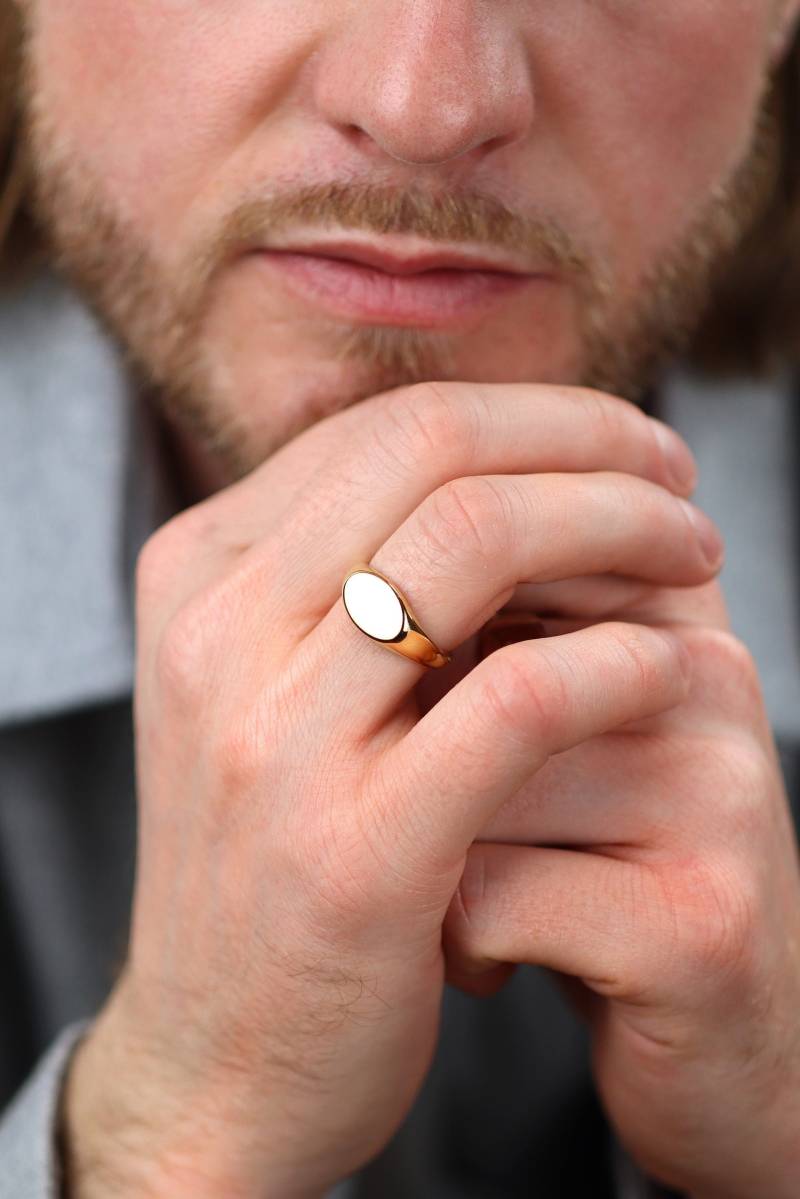 Siegelring Gravur Personalisierbar Unisex Namensring Individualisiert Geschenk Ring Buchstabe Logo Symbol von BenSchumacherShop