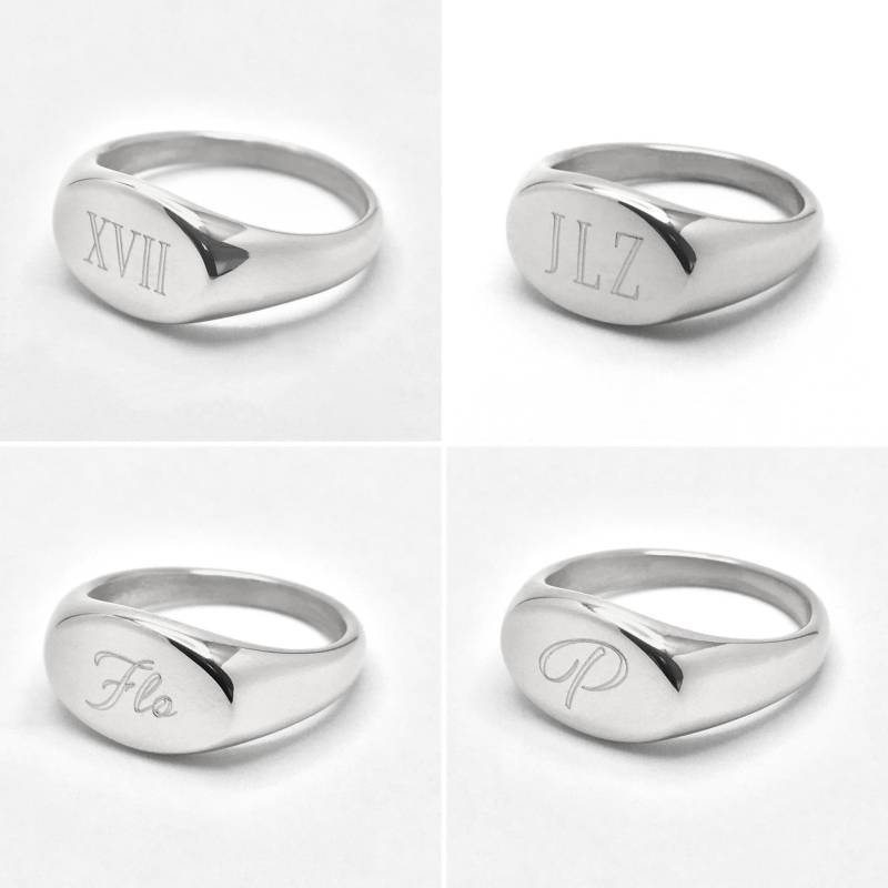 Siegelring Unisex Gravur Partnerringe Personalisierbar Geschenk Individualisiert Namensring Ring Buchstabe Initial Symbol Logo Männer von BenSchumacherShop