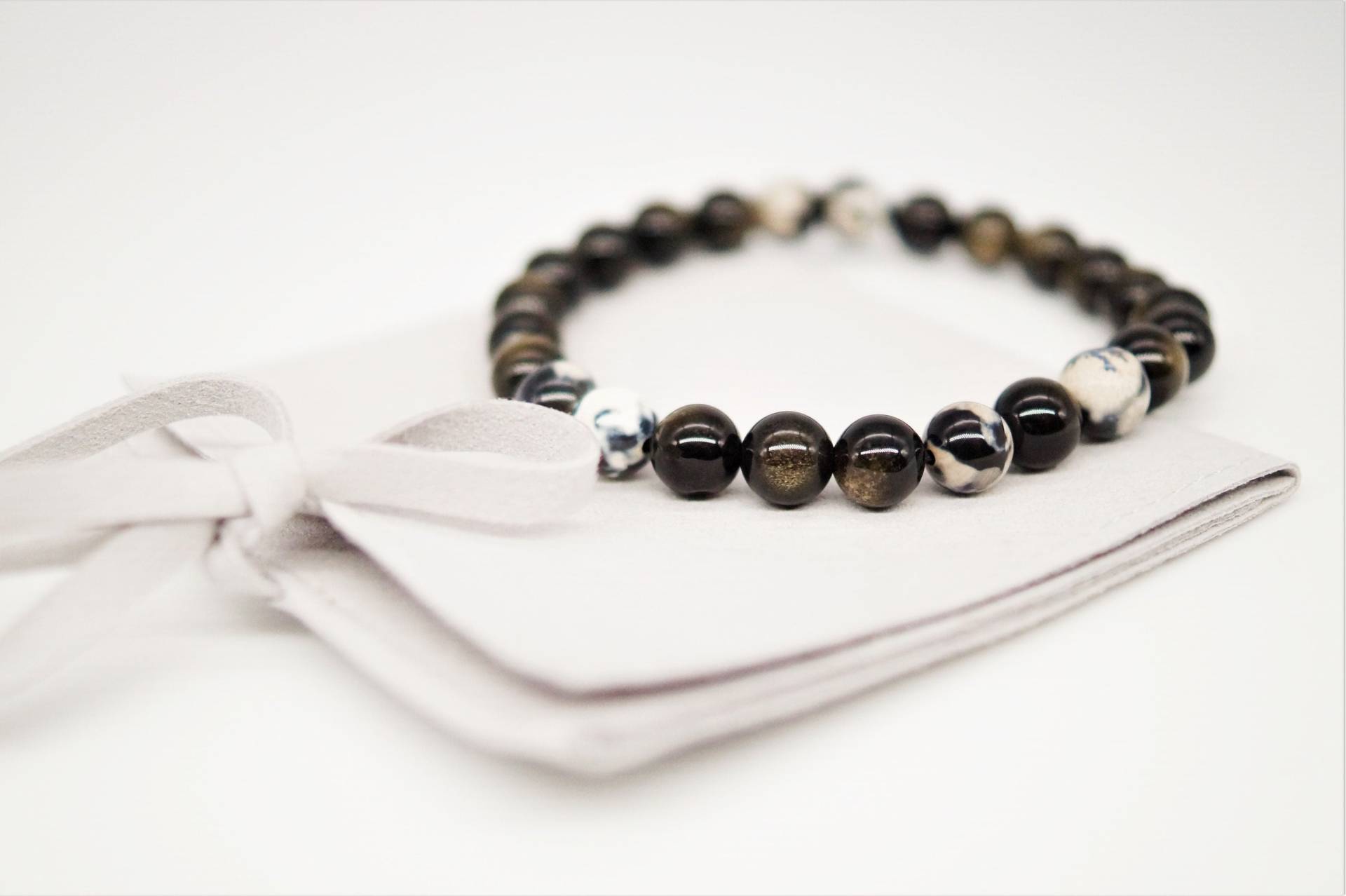 Uniakt Perlenarmband Gold Obsidian Heilstein Armband Unisex Freundschaftsarmband Edelstein Partnerarmband Geschenk von BenSchumacherShop