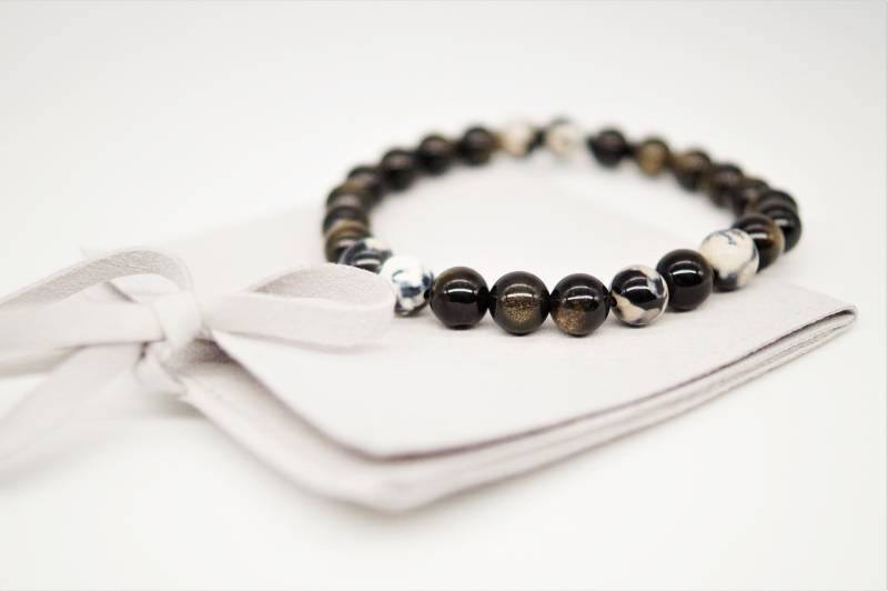 Uniakt Perlenarmband Gold Obsidian Heilstein Armband Unisex Freundschaftsarmband Edelstein Partnerarmband Geschenk Uniakt Perlenarmband Gold Obsidian Heilstein Armband Unisex Freundschaftsarmband Edelstein Partnerarmband Geschenk von BenSchumacherShop