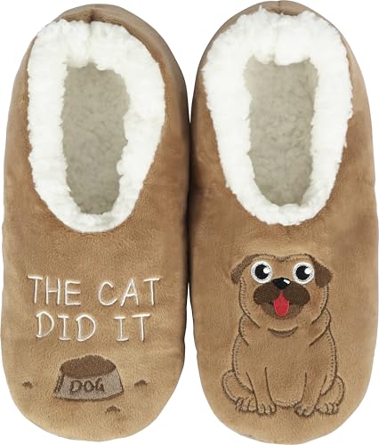 BenSorts Fuzzy Slipper Socken für Damen, lustige Hausschuhe mit Griffen, 1 Paar Hunde, 7-8.5 von BenSorts