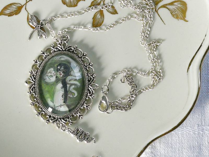 Cabochon Kette - Witch Pond Antik Silber von BenUrbanArt