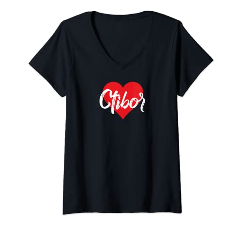 Damen Ich Liebe Ctibor Vorname Tshirt Liebe Herz T-Shirt mit V-Ausschnitt von Benannte Personalisierte Herz Tees