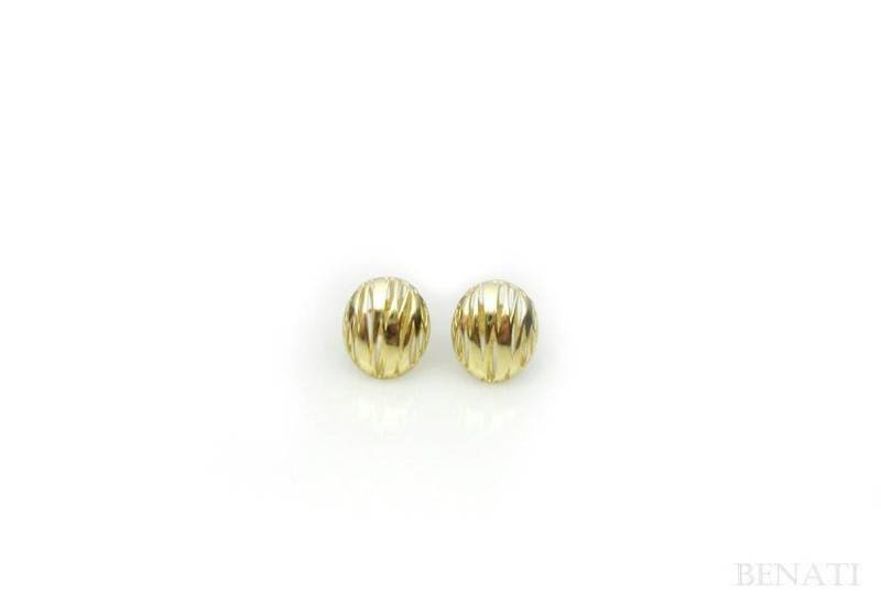 14K Gelbgold Oval Ohrstecker Moderner Designer Schmuck von Benati