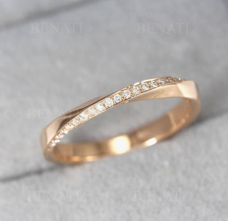 Möbius Diamant Ehering 18K Gold Infinity Ring von Benati