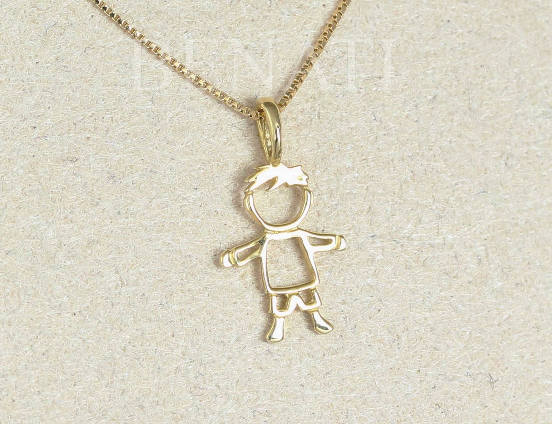 Gold Junge Baby Anhänger, Kind Anhänger Mit Einem Diamanten, Neues Halskette Geschenk, Neugeborene Jungen Muttertag von Benati