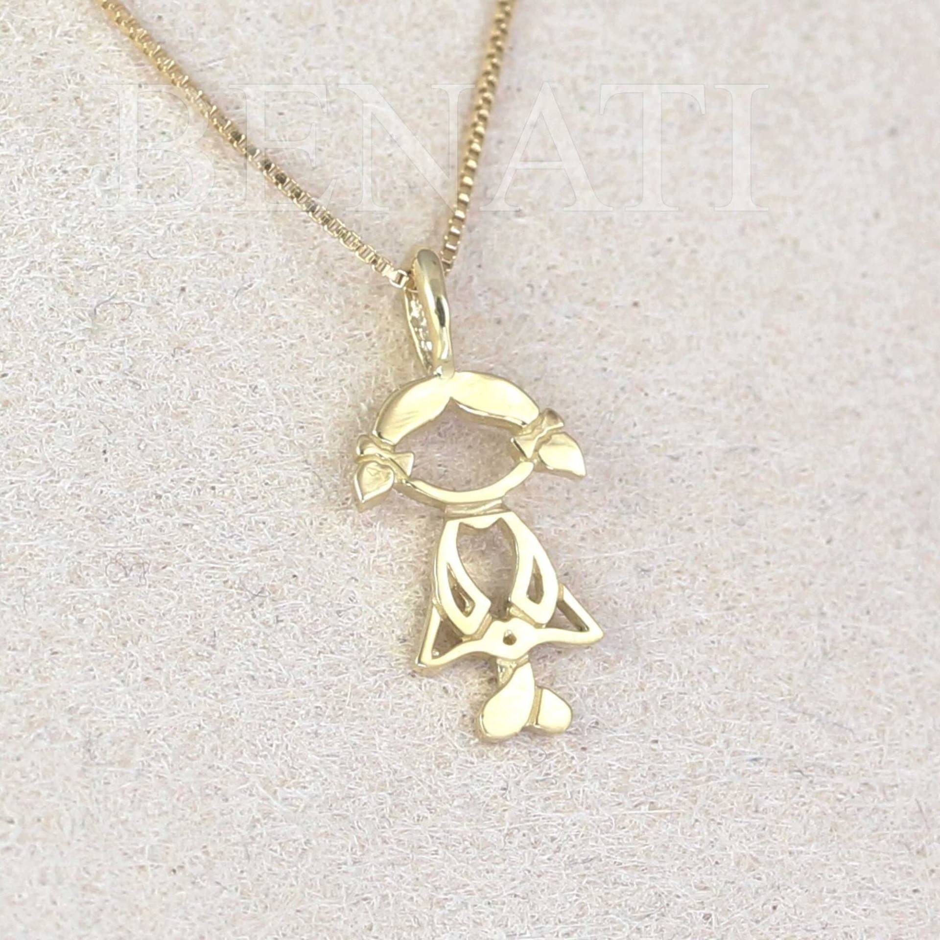 Gold Mädchen Anhänger, 14K Kind Neues Baby Halskette Geschenk, Neugeborene Jungen Neugeborenen Muttertagsgeschenk von Benati