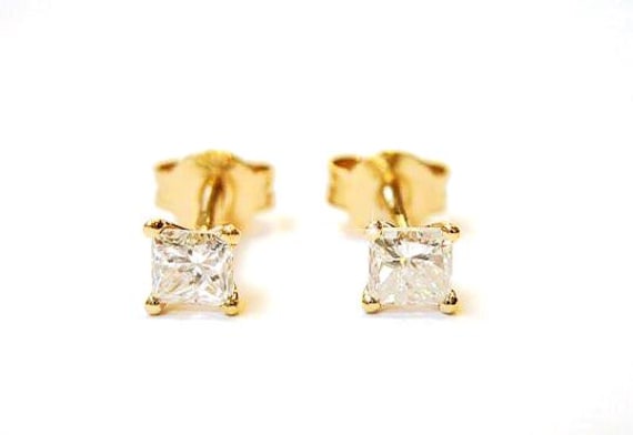 Princess Cut Diamant 14K Gold Ohrstecker | 0, 70 Karat von Benati
