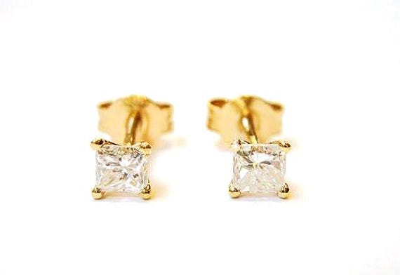 Princess Cut Diamant 14K Gold Ohrstecker | 0, 70 Karat von Benati