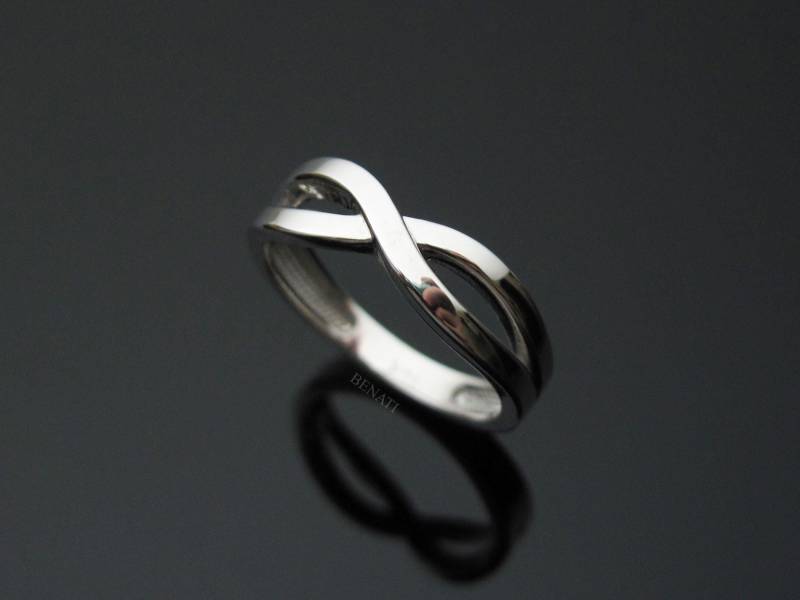 14K Weißgold Unendlichkeitsknotenring Versprechen Ehering von Benati