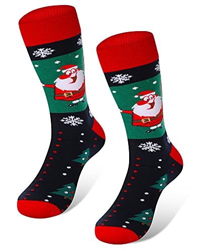 Weihnachten Socken Lustige Weihnachten Socken Damen Besatzung Weihnachten Socke Weihnachtsmann Schneeflocke Weihnachten Urlaub Socke für Männer Frauen Erwachsene von Bencailor